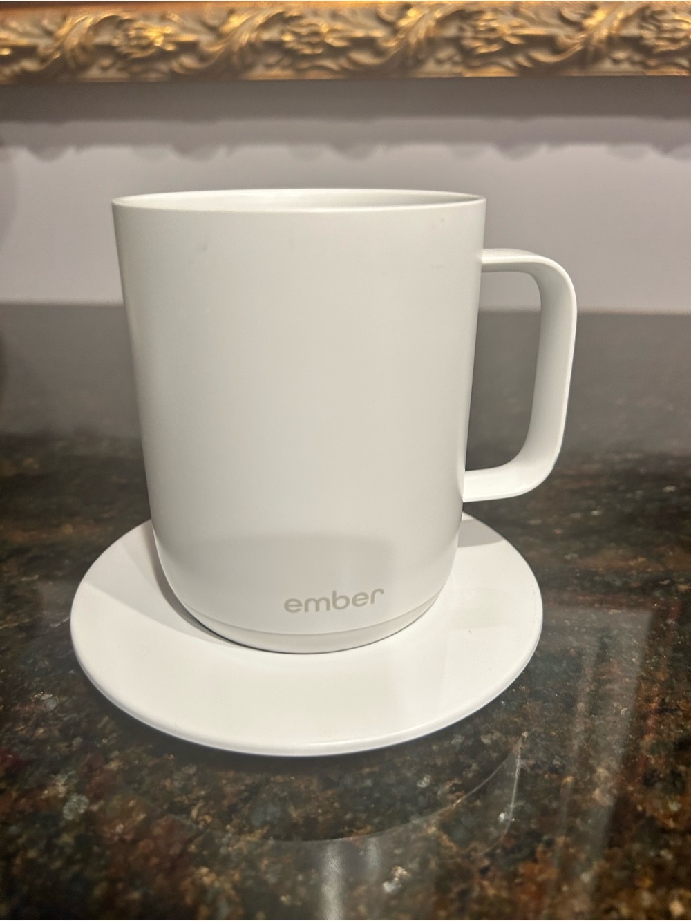 Ember White Temperature Control Mug with Saucer 10 oz.